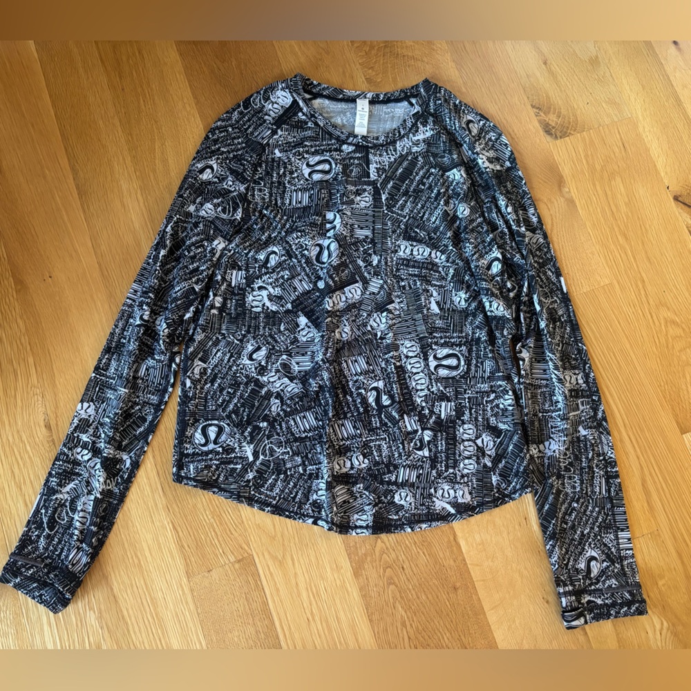 Lululemon Logo Printed Long Sleeve With Back Cut-out
